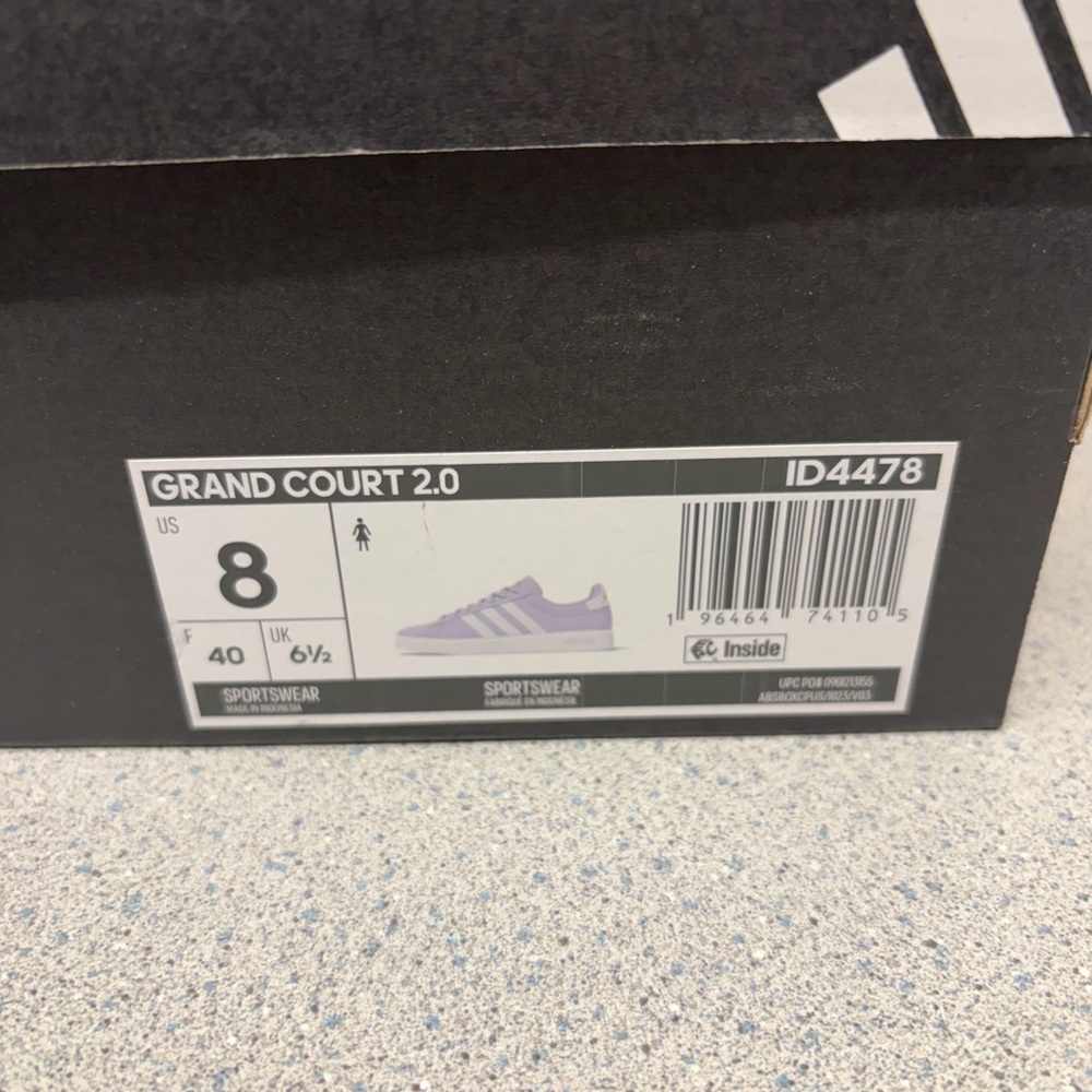 New Adidas Vl Court 2.0 Cloudfoam comfort Purple /White size 8 Women’s - Picture 9 of 9